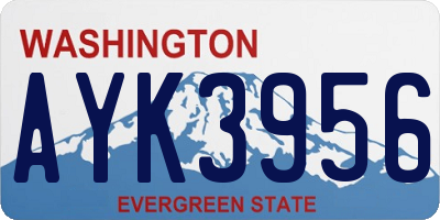 WA license plate AYK3956