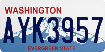 WA license plate AYK3957