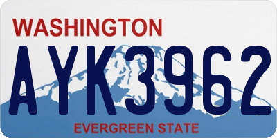 WA license plate AYK3962