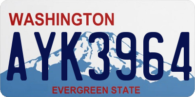 WA license plate AYK3964