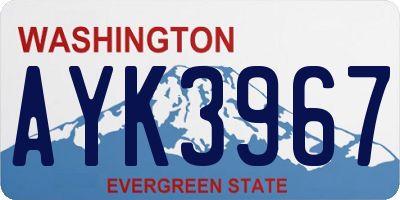 WA license plate AYK3967