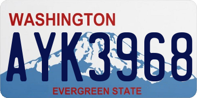 WA license plate AYK3968