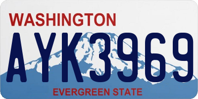 WA license plate AYK3969
