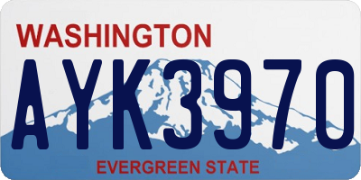 WA license plate AYK3970