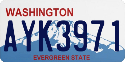 WA license plate AYK3971