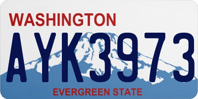 WA license plate AYK3973