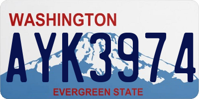 WA license plate AYK3974