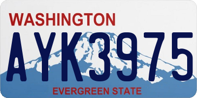 WA license plate AYK3975