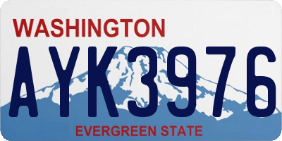 WA license plate AYK3976