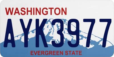 WA license plate AYK3977