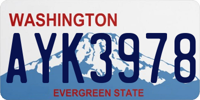 WA license plate AYK3978