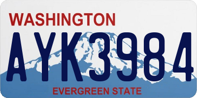 WA license plate AYK3984