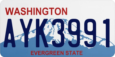 WA license plate AYK3991