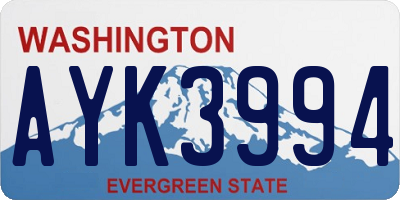 WA license plate AYK3994