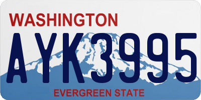 WA license plate AYK3995