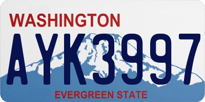 WA license plate AYK3997