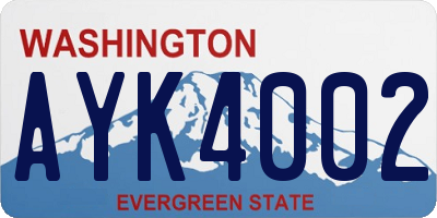 WA license plate AYK4002