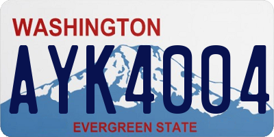 WA license plate AYK4004