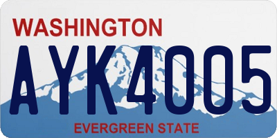 WA license plate AYK4005