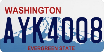 WA license plate AYK4008