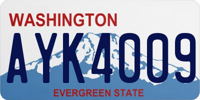 WA license plate AYK4009