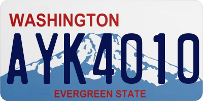 WA license plate AYK4010