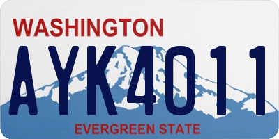 WA license plate AYK4011