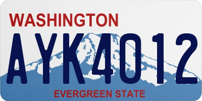 WA license plate AYK4012