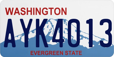 WA license plate AYK4013