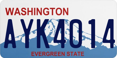 WA license plate AYK4014