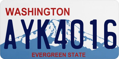 WA license plate AYK4016