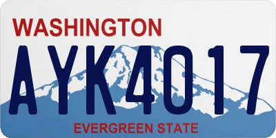 WA license plate AYK4017