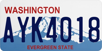 WA license plate AYK4018