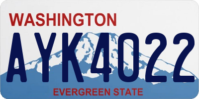 WA license plate AYK4022