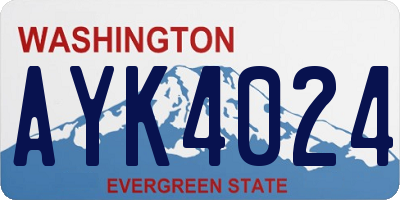 WA license plate AYK4024