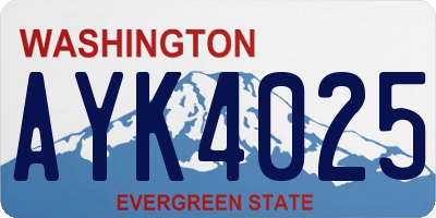 WA license plate AYK4025