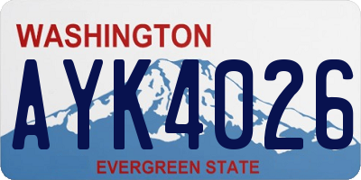 WA license plate AYK4026