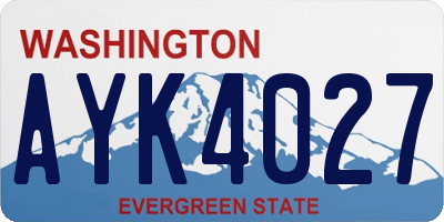WA license plate AYK4027