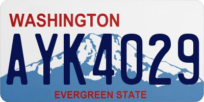 WA license plate AYK4029