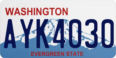 WA license plate AYK4030