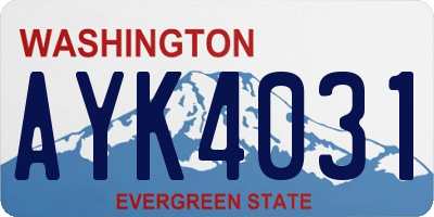WA license plate AYK4031