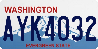 WA license plate AYK4032