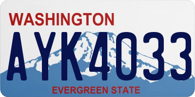 WA license plate AYK4033