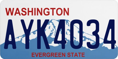 WA license plate AYK4034