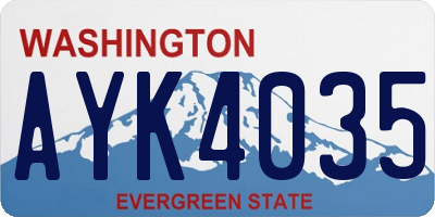 WA license plate AYK4035