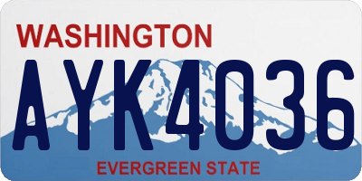 WA license plate AYK4036