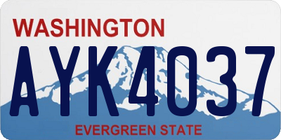 WA license plate AYK4037