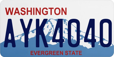 WA license plate AYK4040