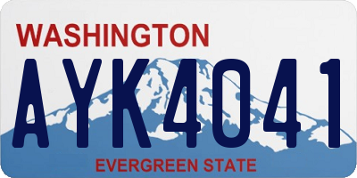 WA license plate AYK4041