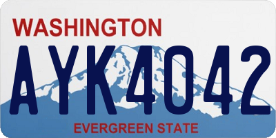 WA license plate AYK4042